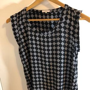 Geometric patterned black&white blouse